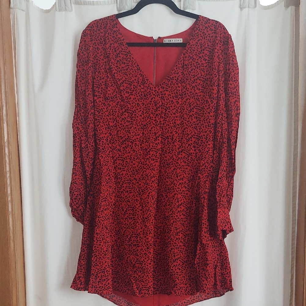 Alice + Olivia Red and Black Dress